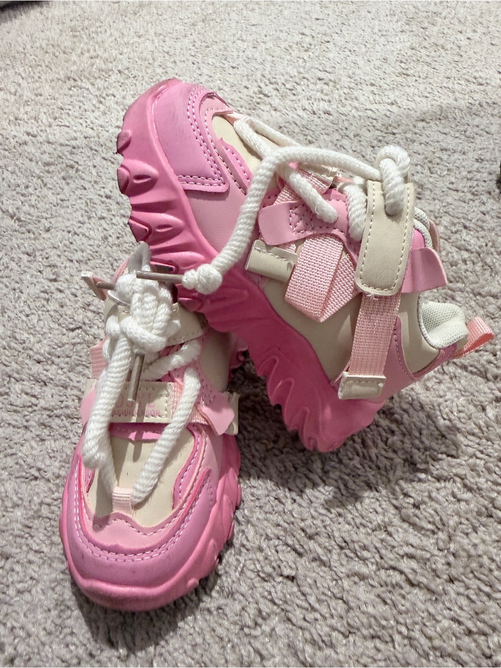 Kids Pink Chunky Athletic Sneakers